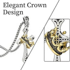 🔥Last Day 50% OFF✝️Men's Crown Cross Necklace💋