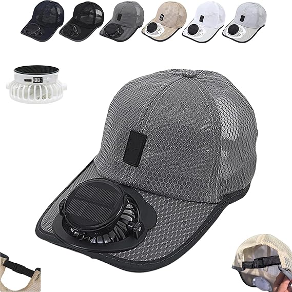 🔥Solar Rechargeable Peak Cap🧢-2026 New Ultralight Solar Fan Sun Hat 🌞