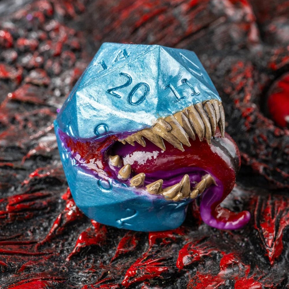 Mimic Chest D20 Table Ornament | Resin Monster Dice for DnD & RPG