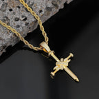 Handcrafted silver-plated copper nail cross pendant - hip-hop style religious necklace