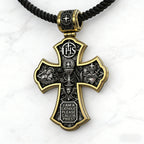Holy Family of Mary Sacred Heart of Jesus IHS Double-Sided S925 Sterling Silver Cross