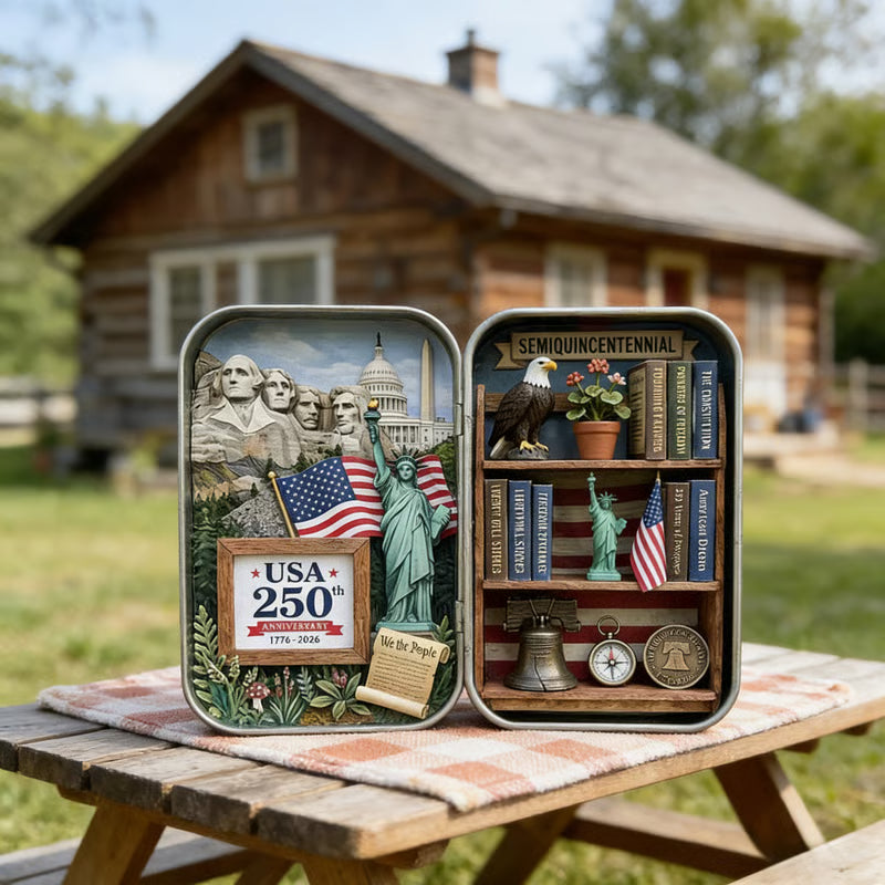 ❤️🗽USA 250th Anniversary Pocket Diorama Tin