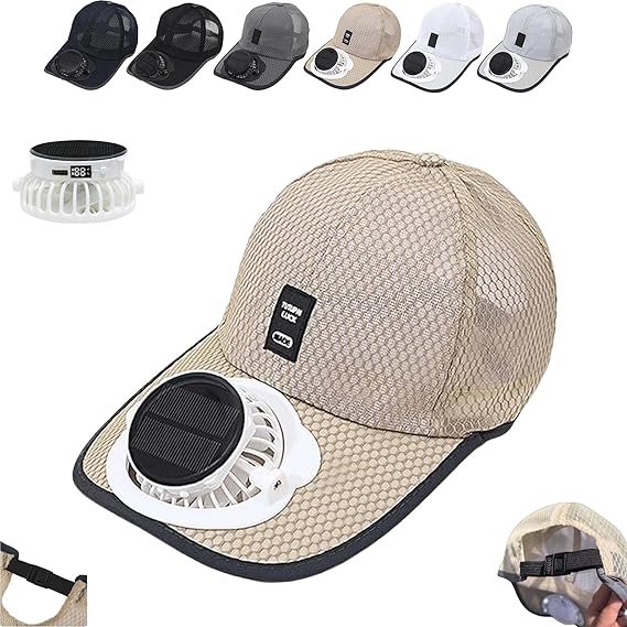 🔥Solar Rechargeable Peak Cap🧢-2026 New Ultralight Solar Fan Sun Hat 🌞