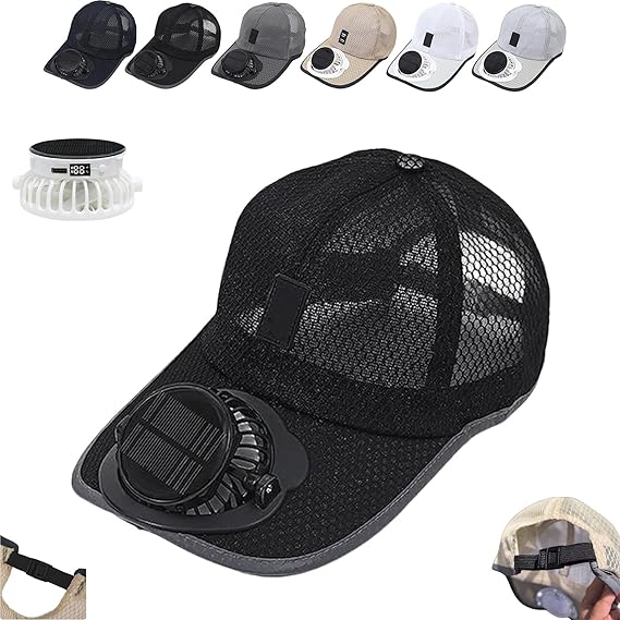 🔥Solar Rechargeable Peak Cap🧢-2026 New Ultralight Solar Fan Sun Hat 🌞