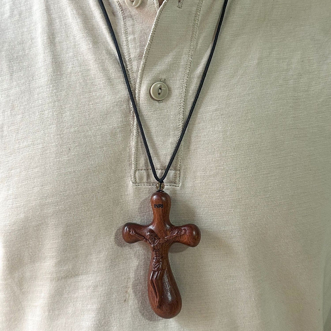 Bgcopper Rosewood Crucifix of Jesus' Passion (Necklace & Car Charm Options)
