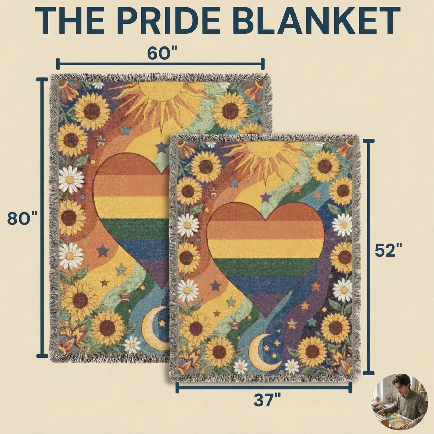 🏳️‍🌈Handmade Woven Pride Blanket | For Belonging, Visibility & Unapologetic Self-Expression