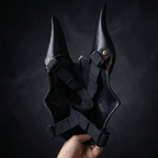 Egyptian Anubis Mask: Hand-Painted Faux Gold Leaf Jackal Mask for Cosplay & Luxury Wall Decor