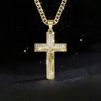 Jesus Cross Diamond - Encrusted Necklace