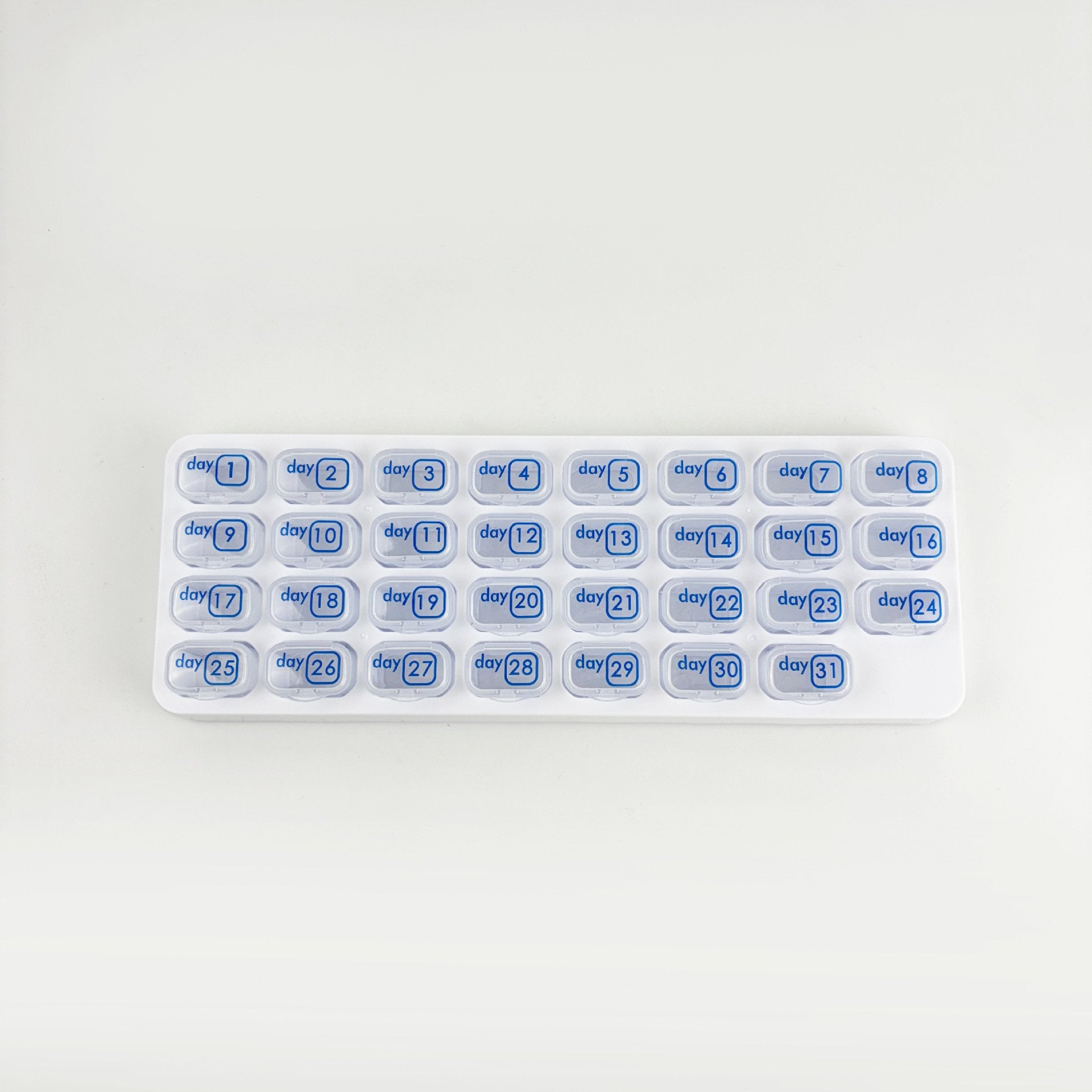 💊Monthly Pill Organizer with Lid - Arthritis-Friendly Easy-Open Lids 31 Removable Daily Pill Pods Date Reminder & Travel Case for Vitamins & Medications