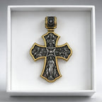 Holy Family of Mary Sacred Heart of Jesus IHS Double-Sided S925 Sterling Silver Cross