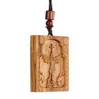 Square Archangel Michael Wooden Pendant