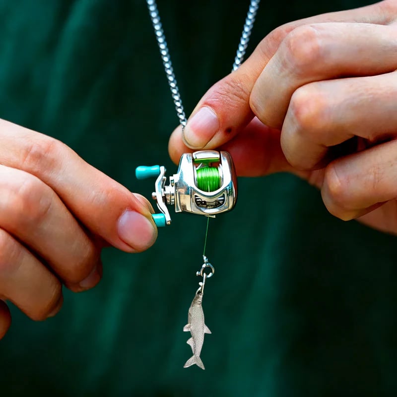 🎁Hot Sale 49% OFF🎣 Mini Fishing Reel Necklace · Take Your Passion Everywhere 🎣