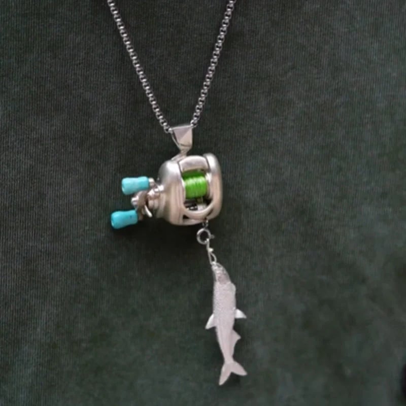 🎁Hot Sale 49% OFF🎣 Mini Fishing Reel Necklace · Take Your Passion Everywhere 🎣