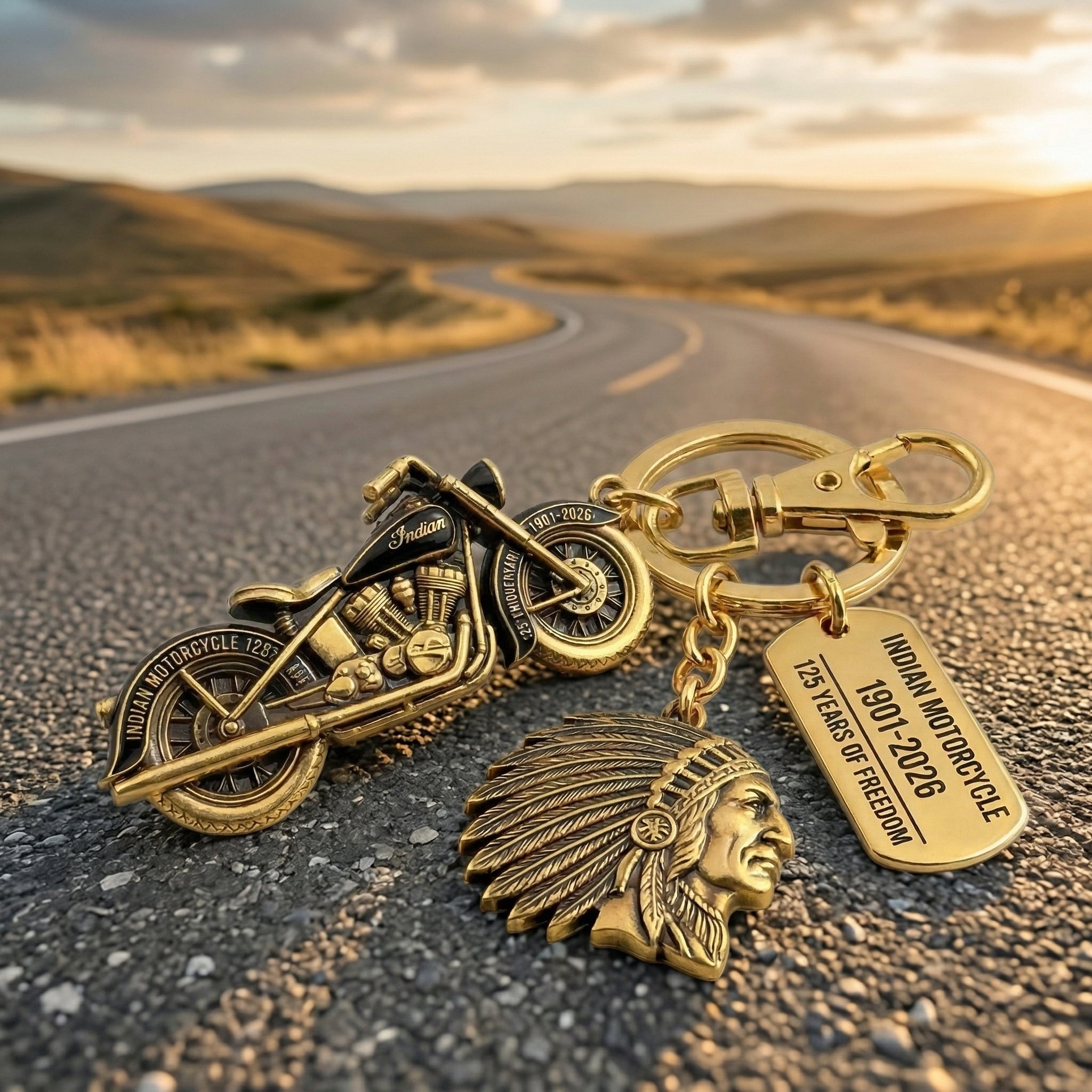 Indian Motorcycle 125th Anniversary Keychain