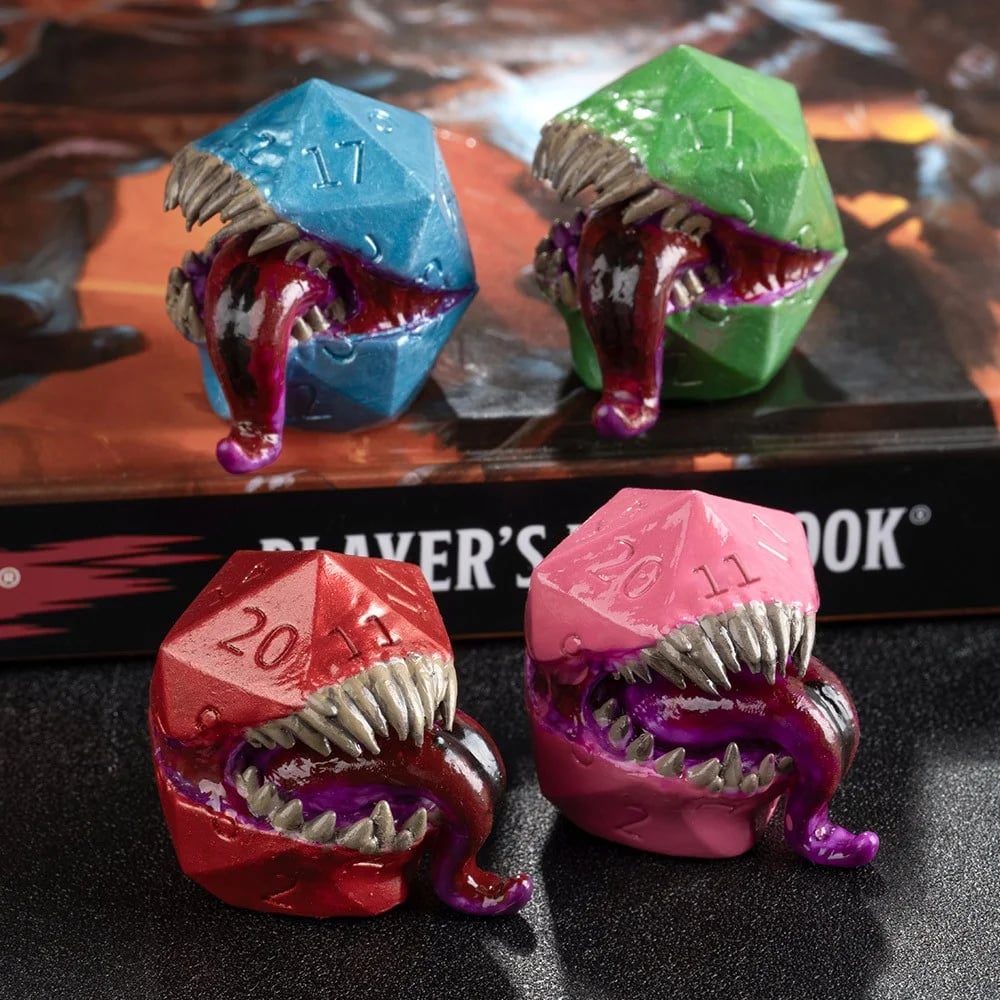 Mimic Chest D20 Table Ornament | Resin Monster Dice for DnD & RPG