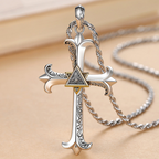 Divine Gaze" Copper Cross Necklace: Let Faith Rest on Your Collarbone