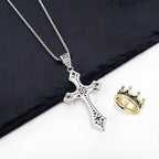 🔥Last Day 50% OFF✝️Men's Crown Cross Necklace💋