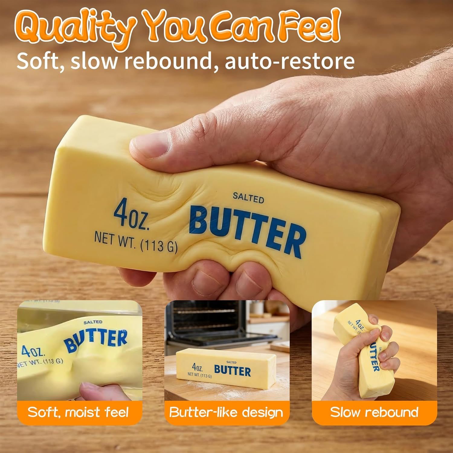 Butter Stick Slow Rising Squishy Toy, 2026 New Soft Realistic Butter Squeeze Ball