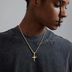 Handcrafted silver-plated copper nail cross pendant - hip-hop style religious necklace