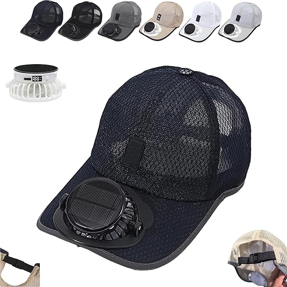 🔥Solar Rechargeable Peak Cap🧢-2026 New Ultralight Solar Fan Sun Hat 🌞