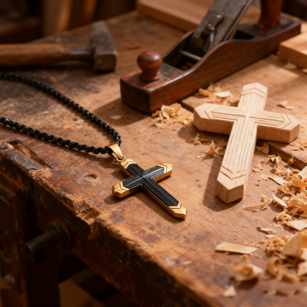 Titanium Steel 18K Gold Cross Necklace | A Christian Emblem of Faith and a Fashion Statement
