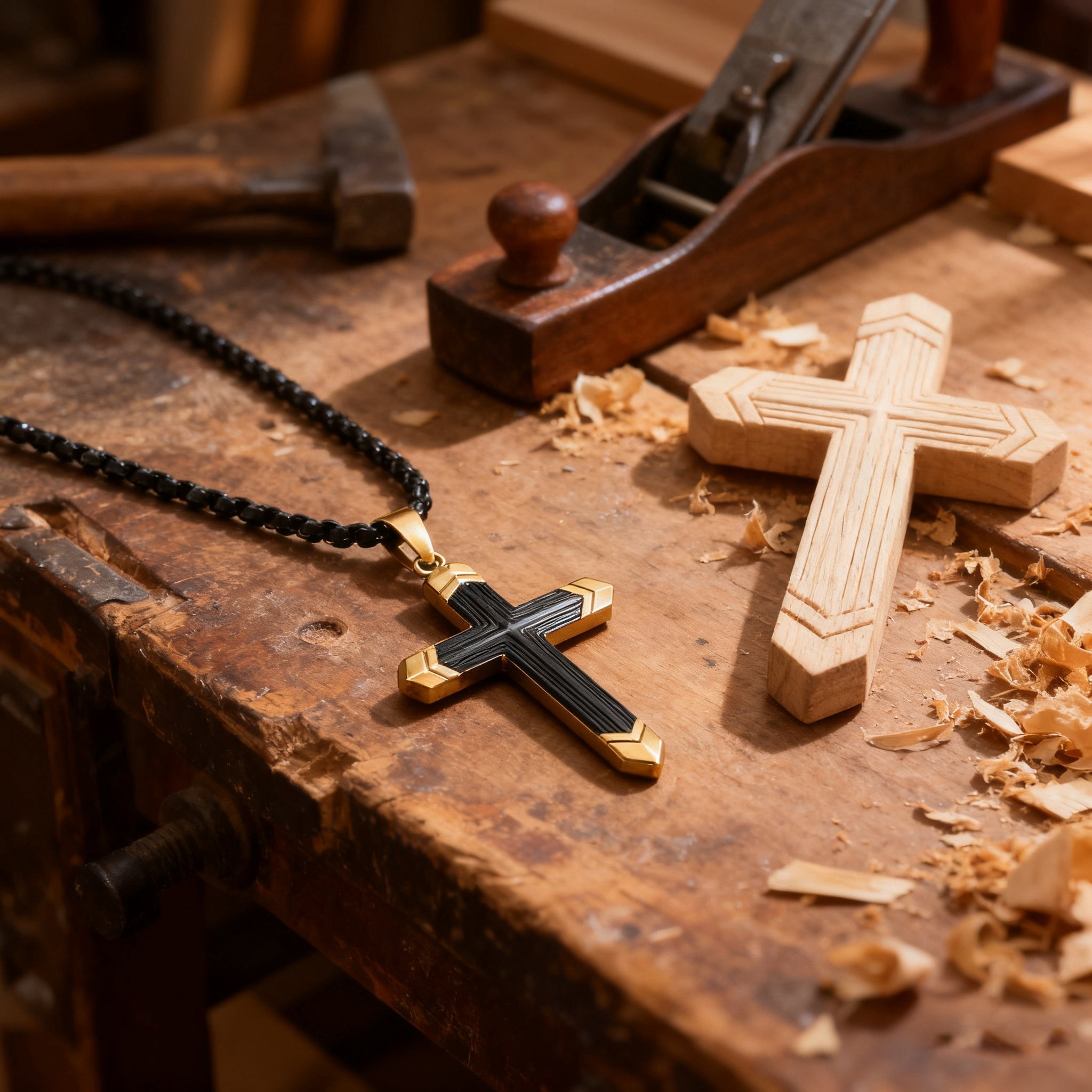 Titanium Steel 18K Gold Cross Necklace | A Christian Emblem of Faith and a Fashion Statement