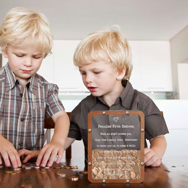 ❤️This Week's Special Price 49% OFF💜Pennies from Heaven Bank Wood Piggy Bank💋