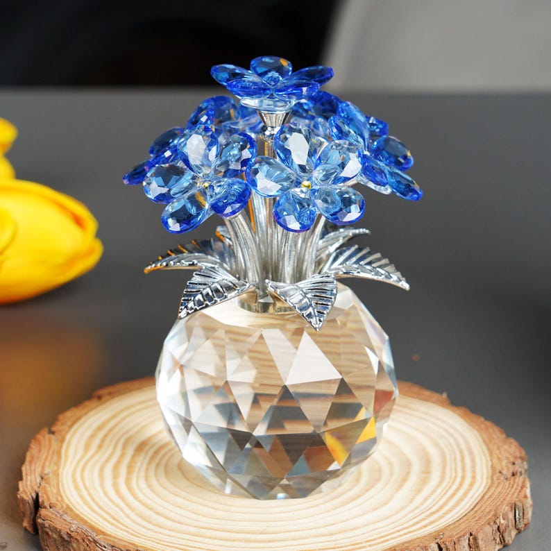 Handmade Crystal Forget-Me-Not Flower Ornament🏆