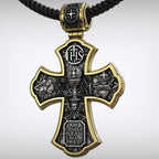 Holy Family of Mary Sacred Heart of Jesus IHS Double-Sided S925 Sterling Silver Cross