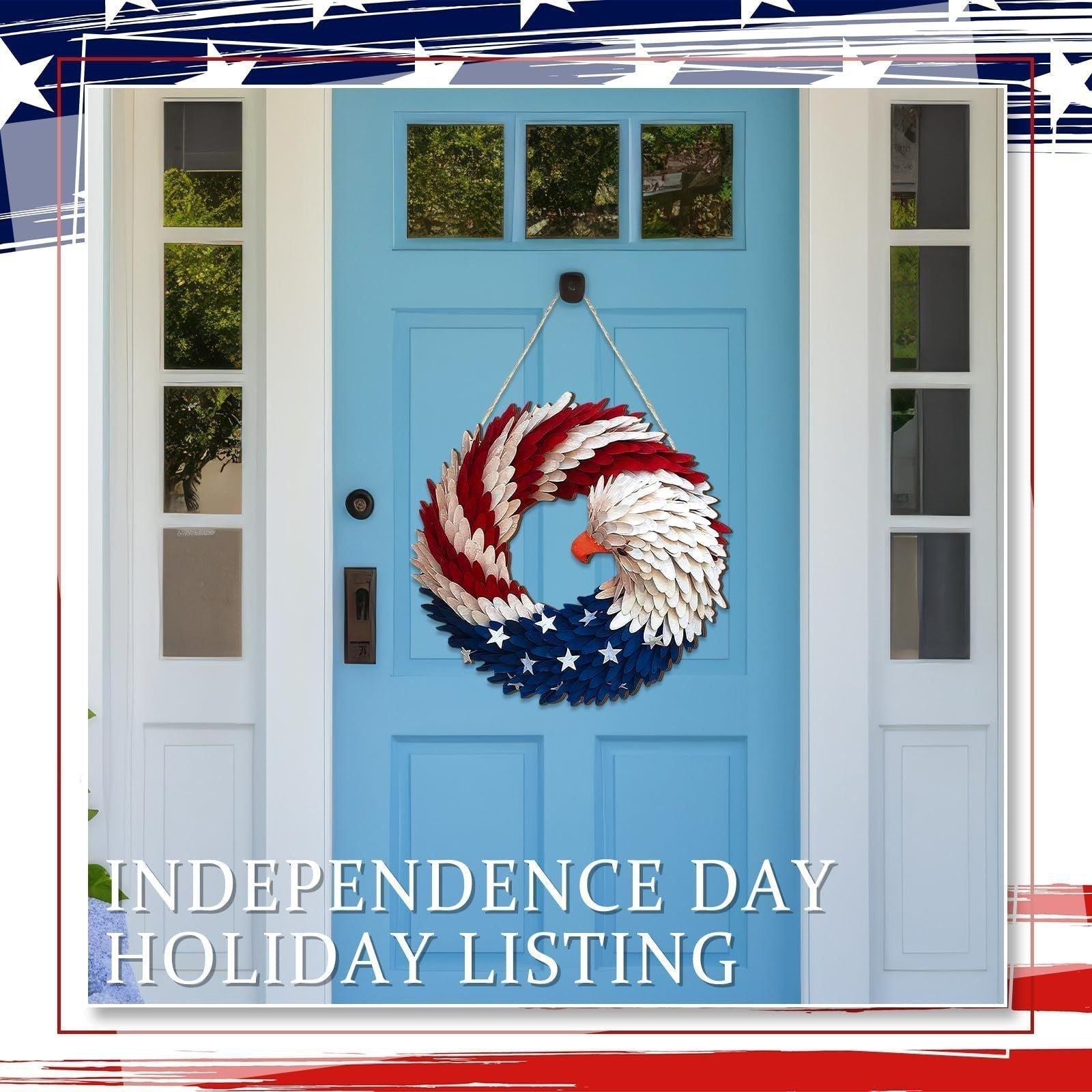 🌟 Patriotic Eagle Wooden Wreath | 4th of July Decor for Christian Homes💋