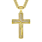 Jesus Cross Diamond - Encrusted Necklace