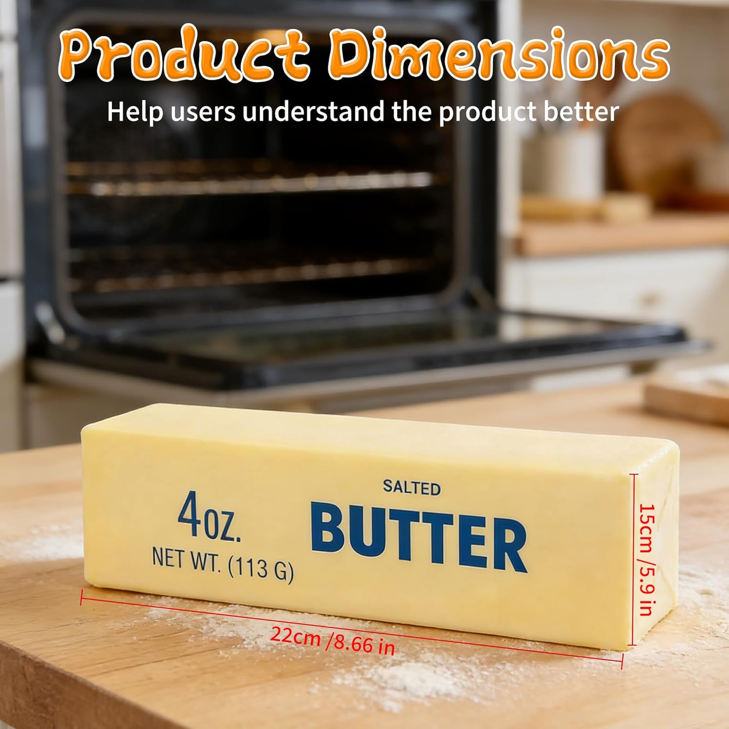 Butter Stick Slow Rising Squishy Toy, 2026 New Soft Realistic Butter Squeeze Ball