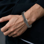 Archangel Michael Titanium Steel Bracelet S925K Silver Ring Set