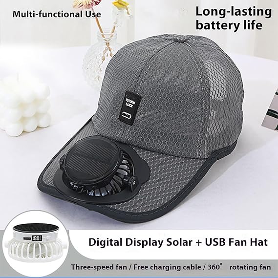 🔥Solar Rechargeable Peak Cap🧢-2026 New Ultralight Solar Fan Sun Hat 🌞
