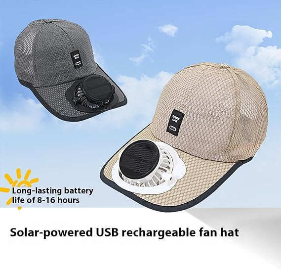 🔥Solar Rechargeable Peak Cap🧢-2026 New Ultralight Solar Fan Sun Hat 🌞