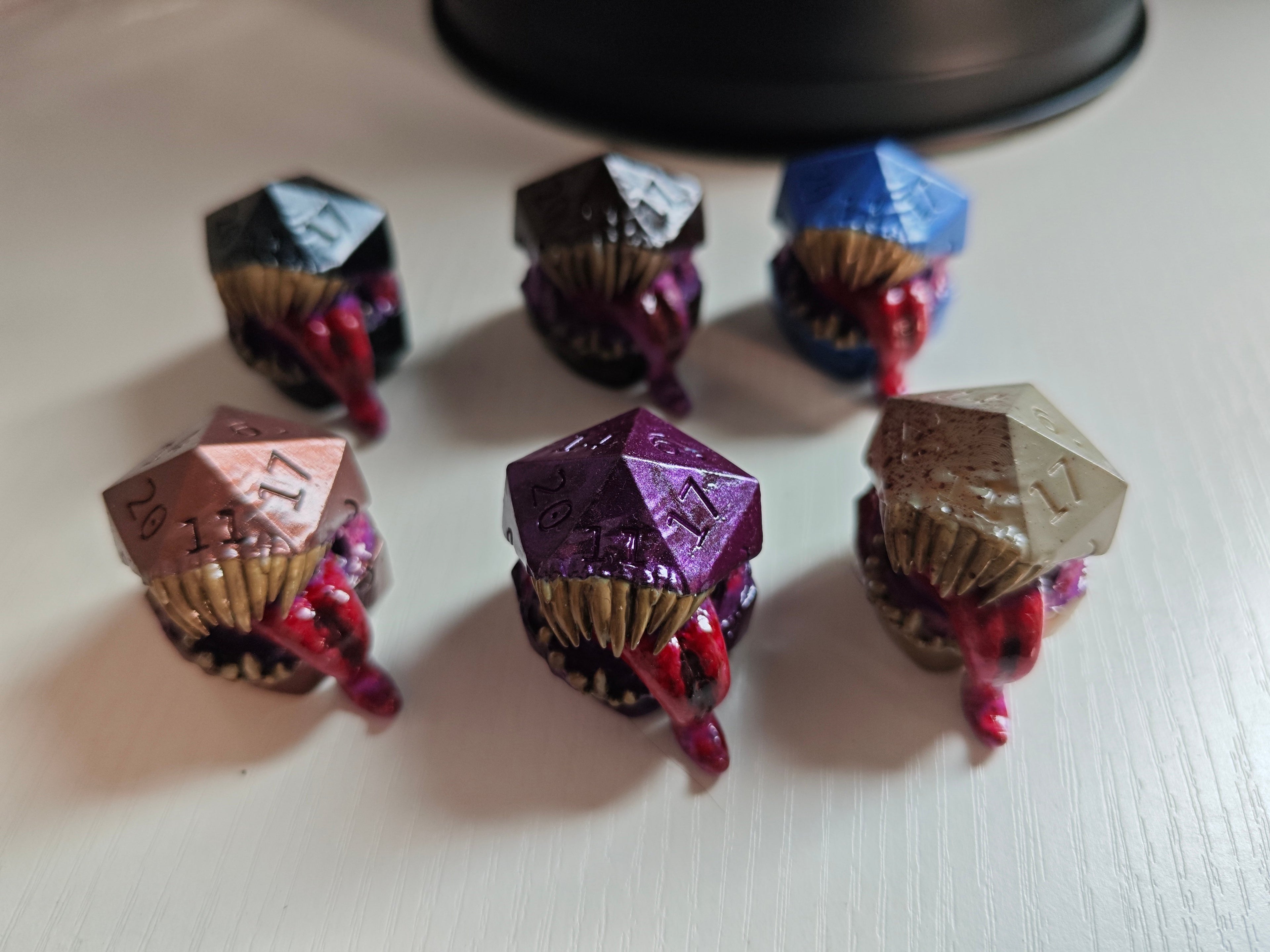 Mimic Chest D20 Table Ornament | Resin Monster Dice for DnD & RPG