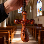Bgcopper Rosewood Crucifix of Jesus' Passion (Necklace & Car Charm Options)