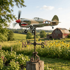 Shark Mouth Warplane Garden Wind Spinner