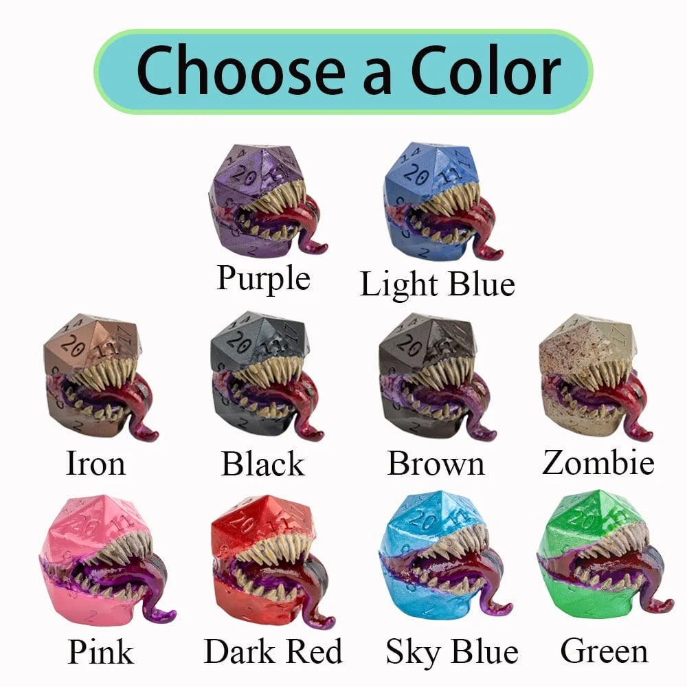 Mimic Chest D20 Table Ornament | Resin Monster Dice for DnD & RPG