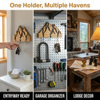 Small Mountain Wood Key Holder with 3 Assorted Climbing Keychain Bundle