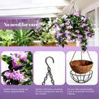 🚀UV Fade-Resistant Faux Crape Myrtle Hanging Basket with Coco Liner & Chain
