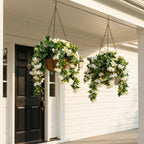 🚀UV Fade-Resistant Faux Crape Myrtle Hanging Basket with Coco Liner & Chain