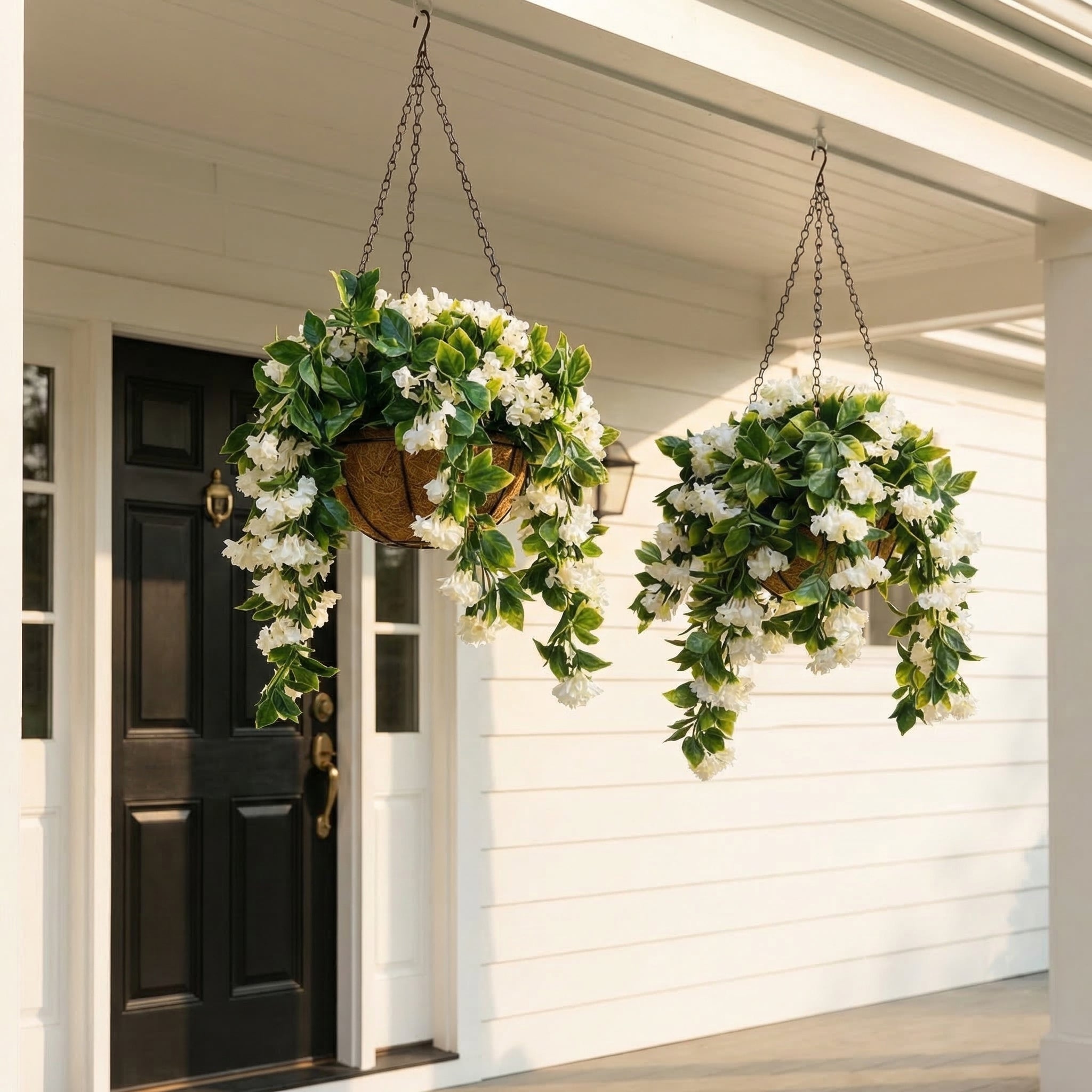 🚀UV Fade-Resistant Faux Crape Myrtle Hanging Basket with Coco Liner & Chain