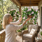 🚀UV Fade-Resistant Faux Crape Myrtle Hanging Basket with Coco Liner & Chain