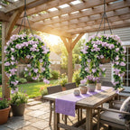 🚀UV Fade-Resistant Faux Crape Myrtle Hanging Basket with Coco Liner & Chain