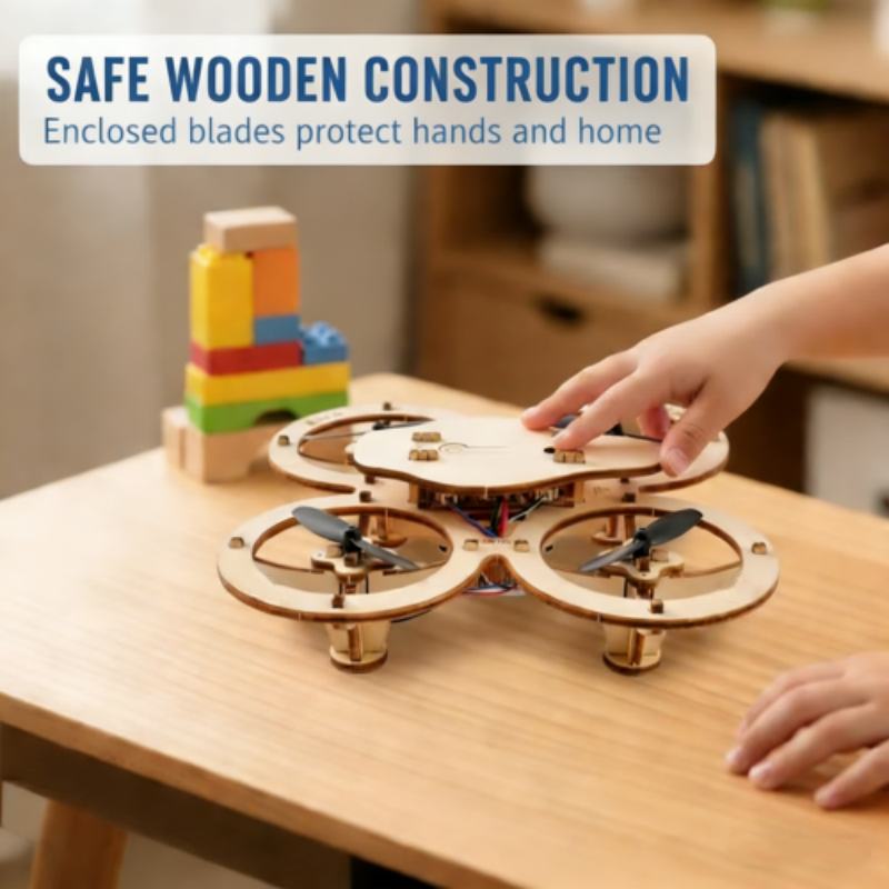 🎁🔥Last day sale 50% OFF🔥🧩Build Your Own Drone! Kids Love This DIY Wooden Kit 🚁